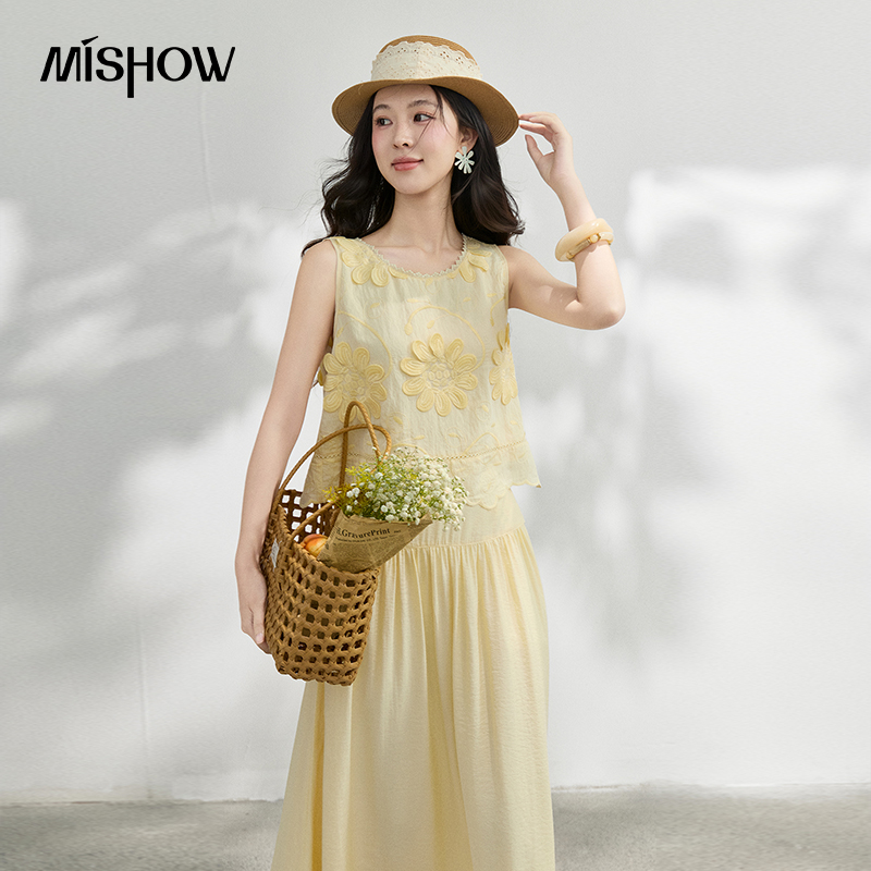 Embroidery Blouse - MISHOW Francuski Zestaw: Bluzka z Kwiatowym