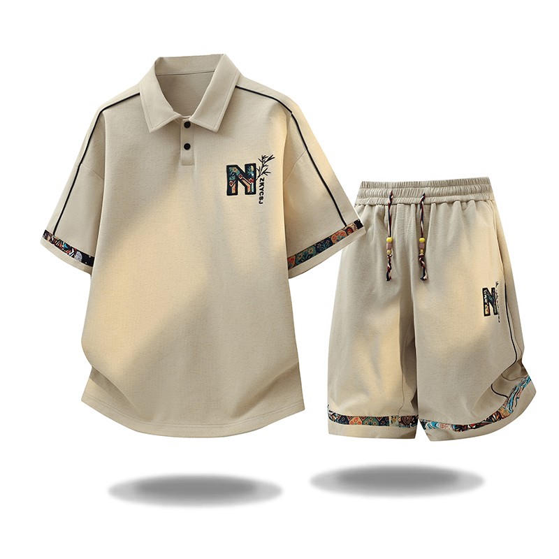 Embroidery Letter - Nowy letni modny zestaw: sportowy T-shirt