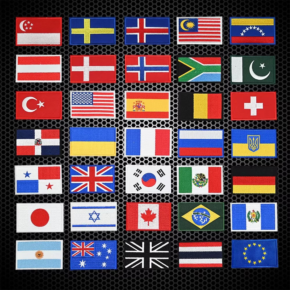 Embroidery In Australia - Naszywki haftowane z flagami USA, Wielkiej