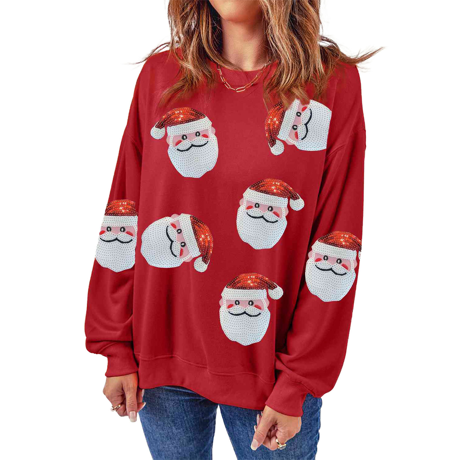 Embroidery Online Design - Świąteczny sweter z okrągłym dekoltem, bluza