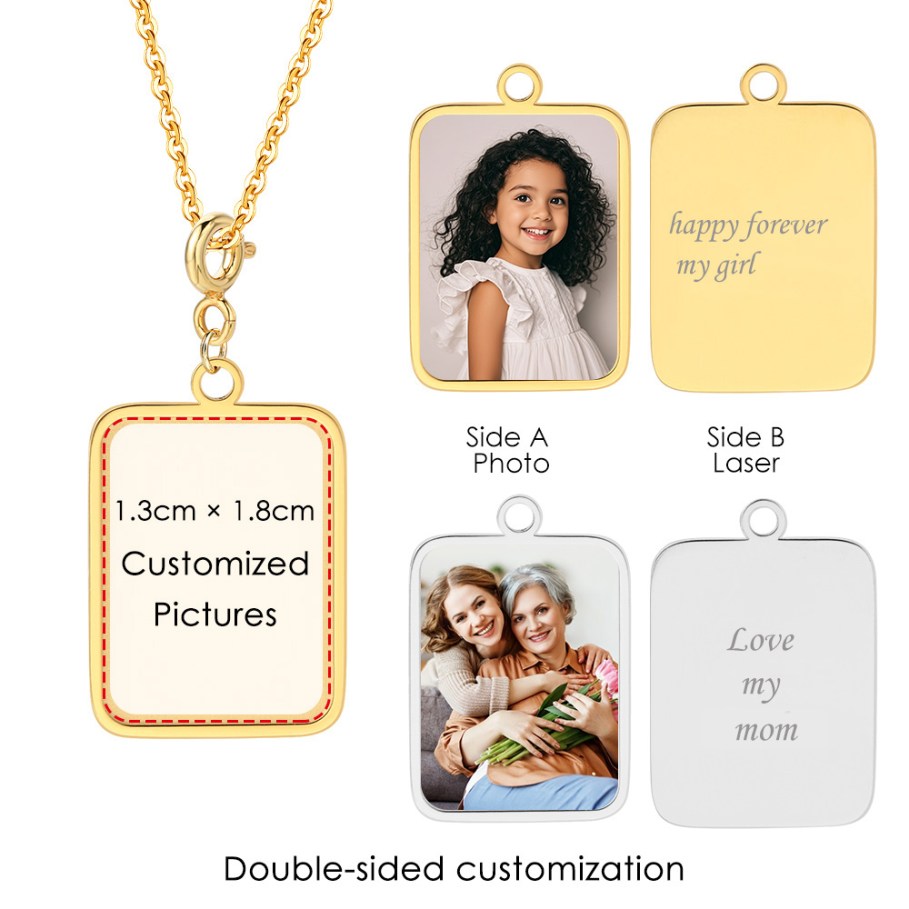 Embroidery Charm - Naszyjnik z zawieszką w kształcie flagi