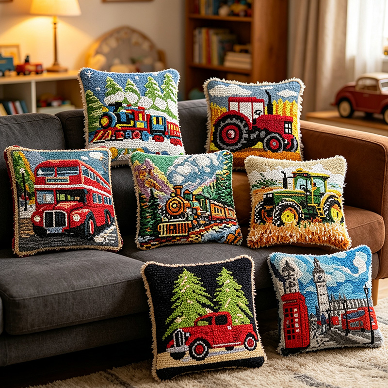 Printed Embroidery Kit - Zestaw do haftowania poduszek w stylu