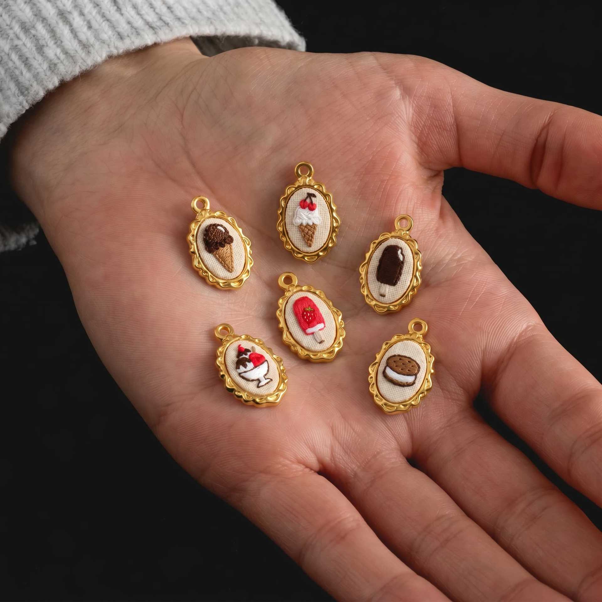5 szt. Zawieszki ze stali nier – Embroidery Charm recenzja i cena