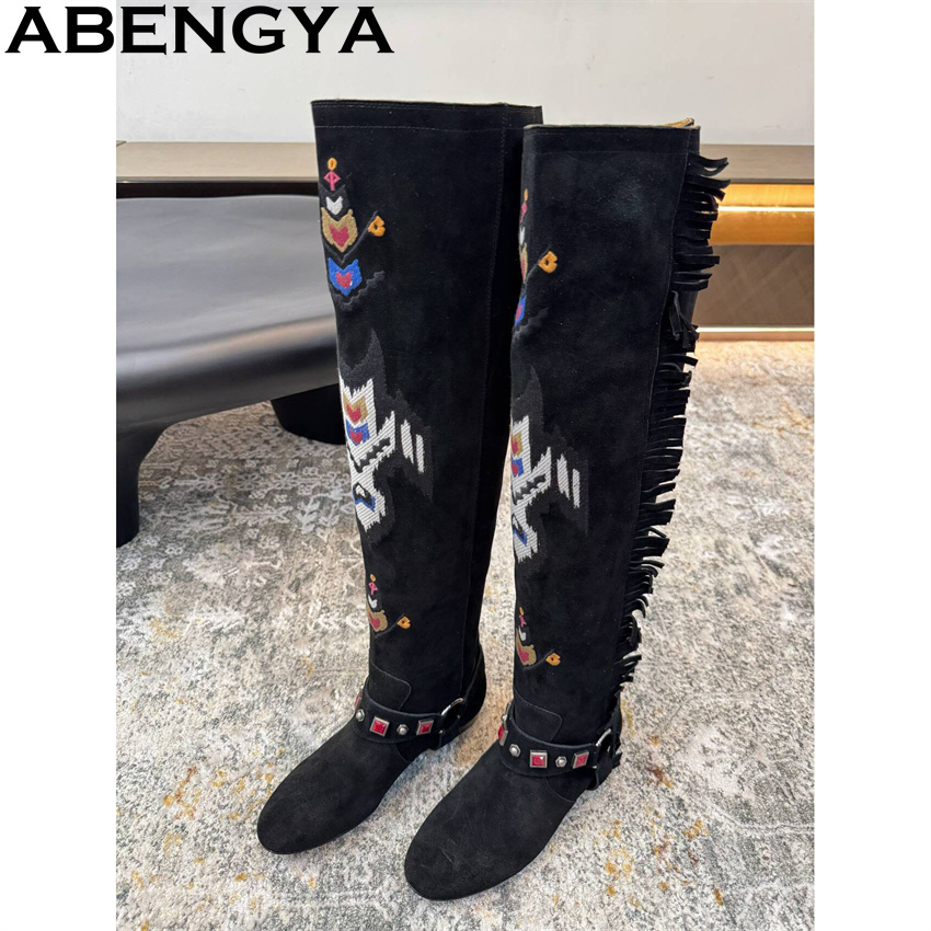 ABENGYA 2026 Zimowe Nowe Kozak – Embroidery Print recenzja i cena