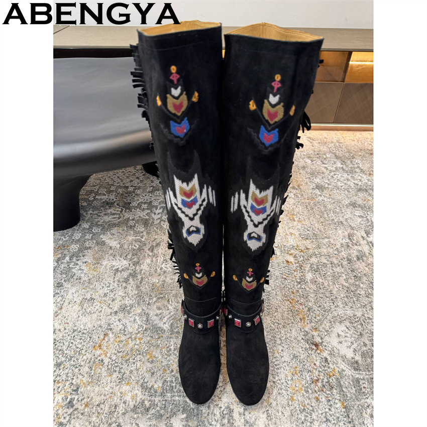 ABENGYA 2026 Zimowe Nowe Kozak – Embroidery Print recenzja i cena