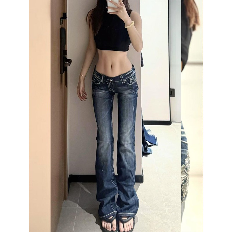 Damskie dżinsy Y2K Gothic z ha – Embroidery Jeans Sakura recenzja i cena