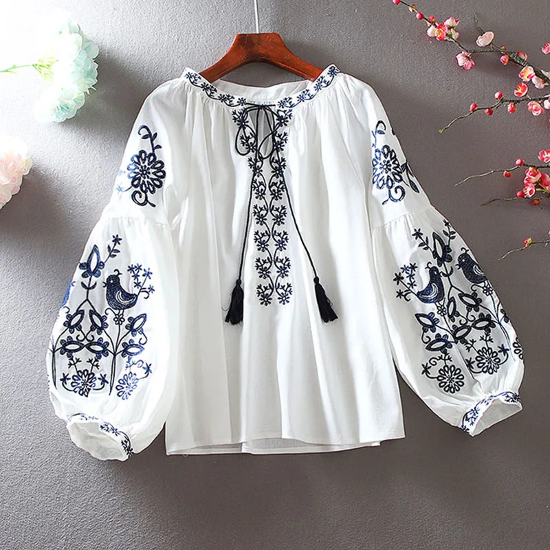Damska bluzka retro w stylu na – Embroidery Blouse recenzja i cena