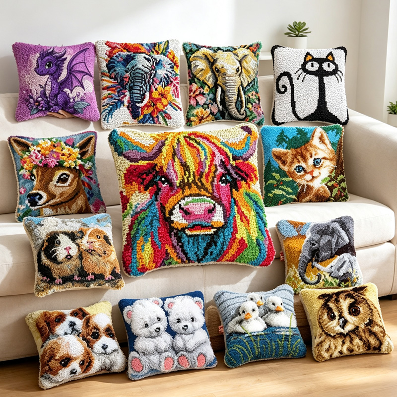 Pies Kot Dinozaur Krowa Zwierz – Printed Embroidery Kit recenzja i cena