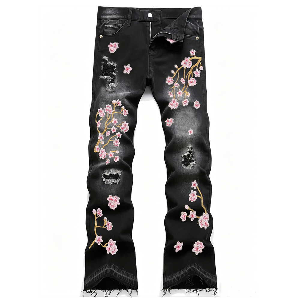 Męskie jeansy bootcut z elasty – Embroidery Jeans Sakura recenzja i cena